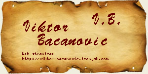 Viktor Bacanović vizit kartica
